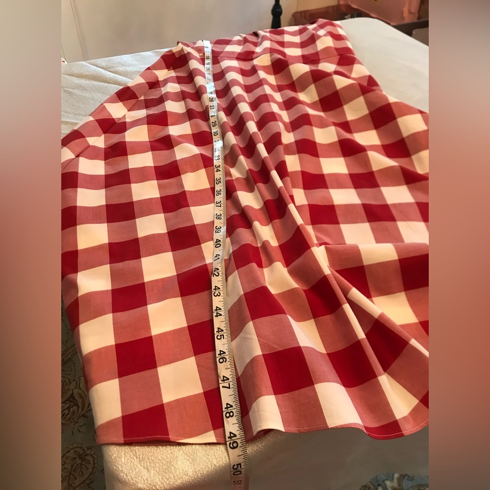 Kate Spade New York NWT Red and White Gingham Lava Falls Midi Dress Sz 14 - Picture 15 of 15